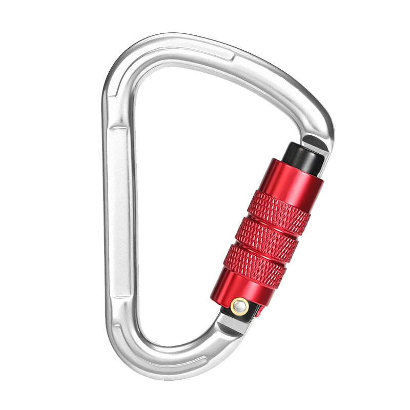 Mountaineering Buckle Outdoor Climbing Equipment Wear Resistant Pear Shaped Automatic Lock Safety Hook Aluminum Alloy Automatic 2-Stage Main Lock