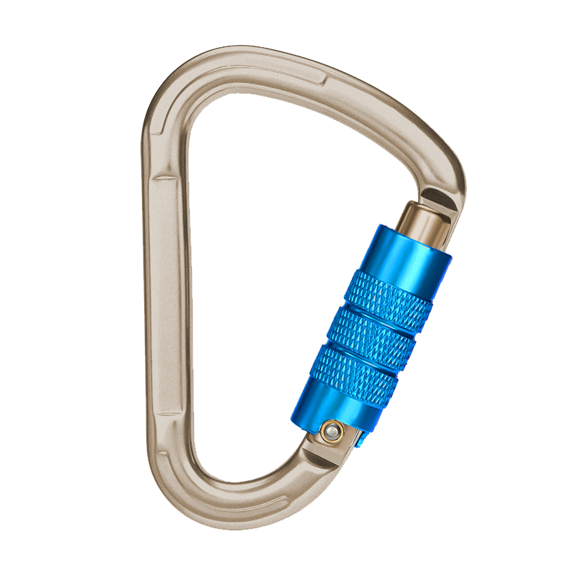 Mountaineering Buckle Outdoor Climbing Equipment Wear Resistant Pear Shaped Automatic Lock Safety Hook Aluminum Alloy Automatic 2-Stage Main Lock