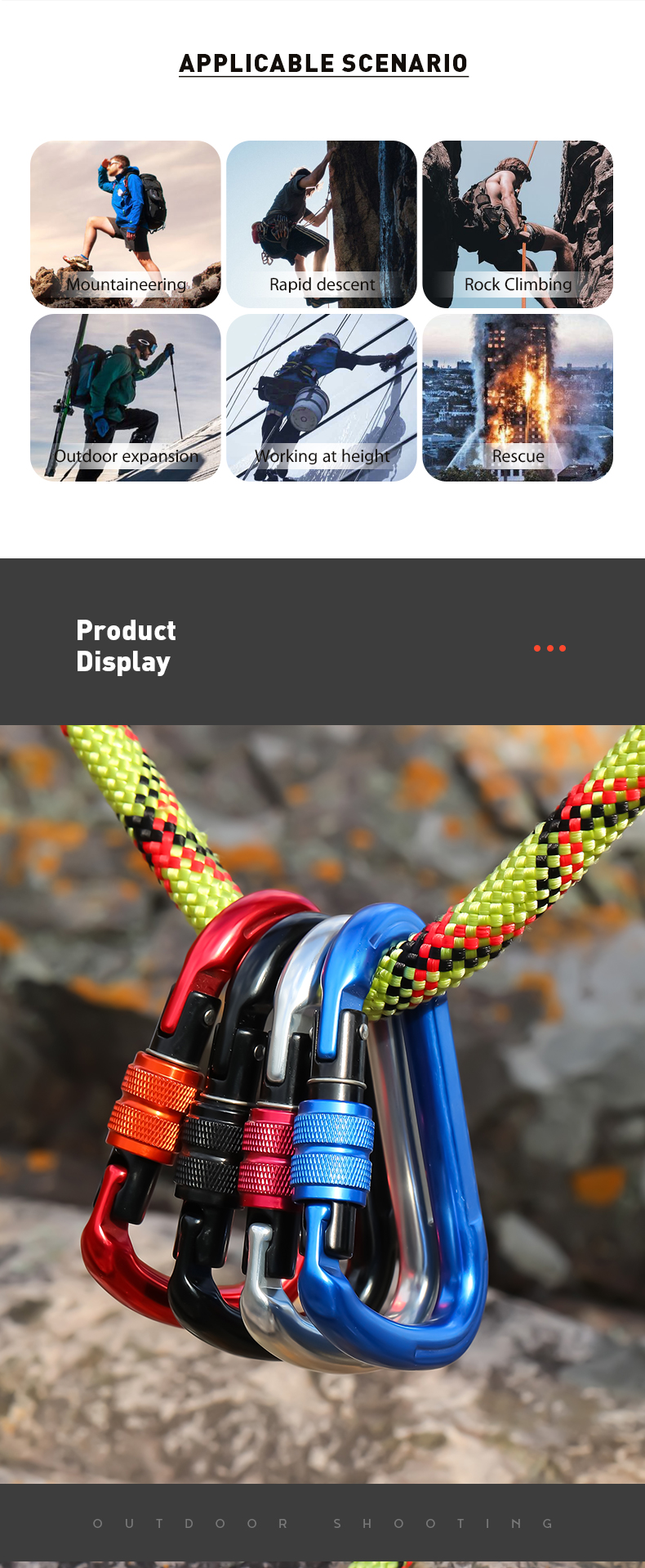 Mountaineering Buckle Outdoor Climbing Equipment Wear Resistant Pear Shaped Safety Hook Aluminum Alloy Threaded Main Lock Mountaineering Buckle Outdoor Climbing Equipment Wear Resistant Pear Shaped Safety Hook Aluminum Alloy Threaded Main Lock