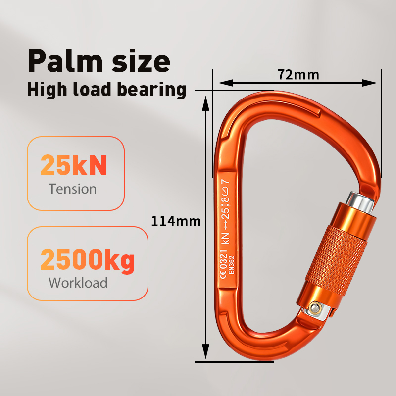 Mountaineering Buckle Outdoor Climbing Equipment Wear Resistant Pear Shaped Automatic Lock Safety Hook Aluminum Alloy Automatic 2-Stage Main Lock Mountaineering Buckle Outdoor Climbing Equipment Wear Resistant Pear Shaped Automatic Lock Safety Hook Aluminum Alloy Automatic 2-Stage Main Lock