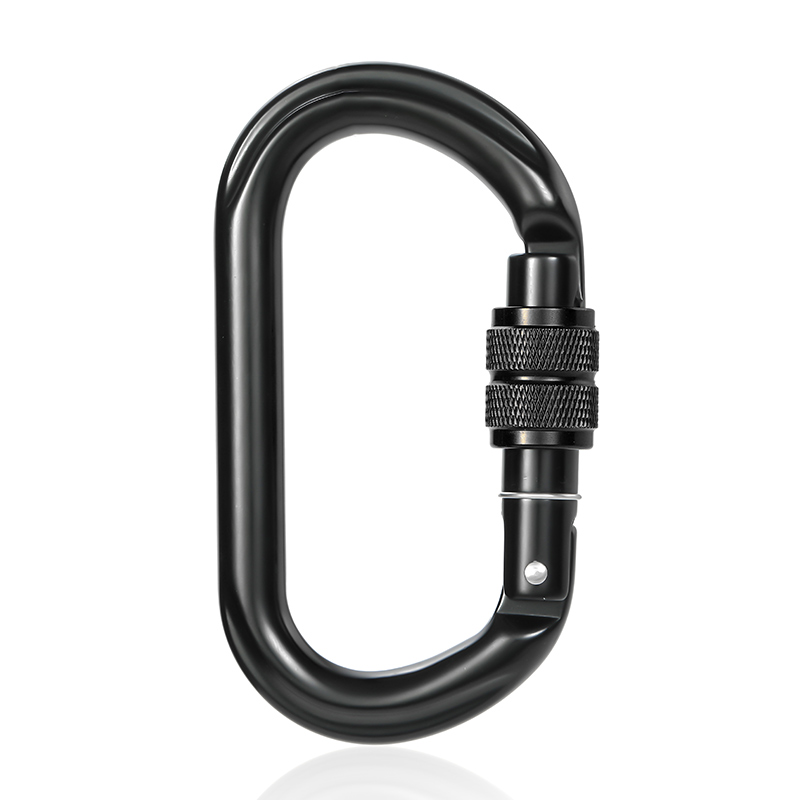 Mountaineering Buckle Outdoor Mountaineering Climbing Equipment Wear Resistant O-shaped Safety Hook Aluminum Alloy Threaded Main Lock