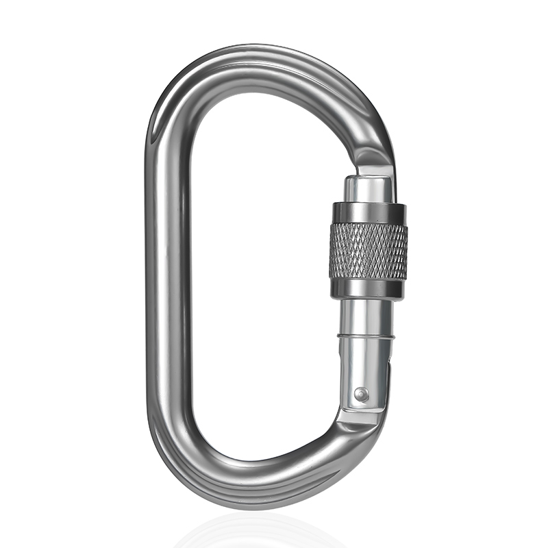 Mountaineering Buckle Outdoor Mountaineering Climbing Equipment Wear Resistant O-shaped Safety Hook Aluminum Alloy Threaded Main Lock
