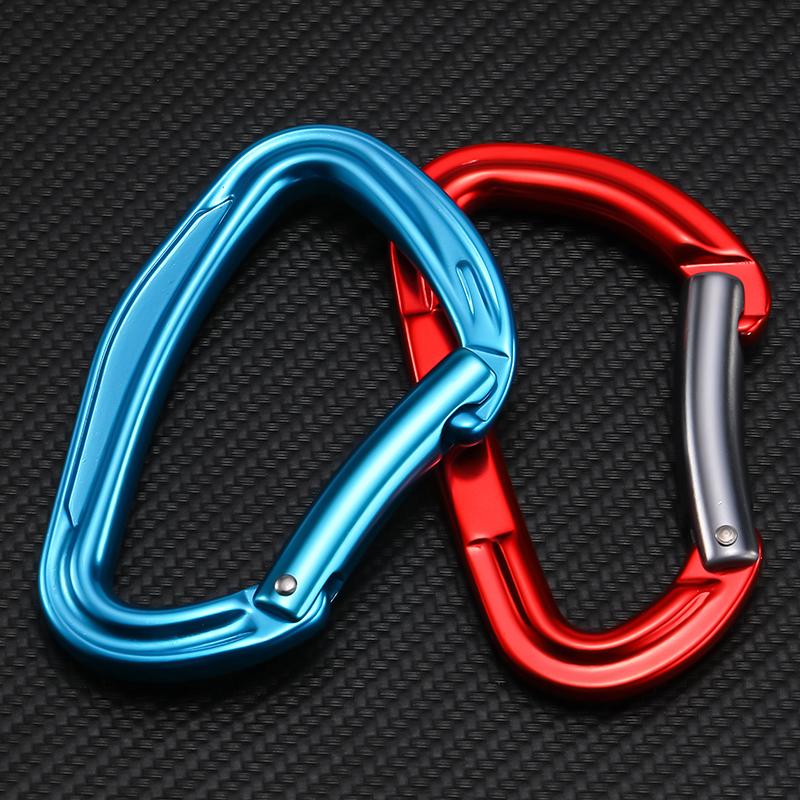 Mountaineering Buckle, Outdoor Climbing Equipment, Wear-Resistant D-Type Safety Hook, Aluminum Alloy Curved Door, Quick Hanging