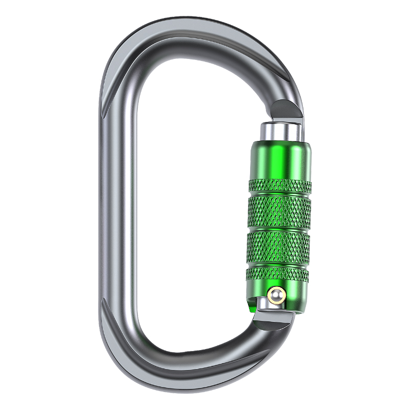 Mountaineering Buckle Outdoor Mountaineering Climbing Equipment Wear Resistant O-type Automatic Lock Safety Hook Aluminum Alloy Automatic 3-section Main Lock