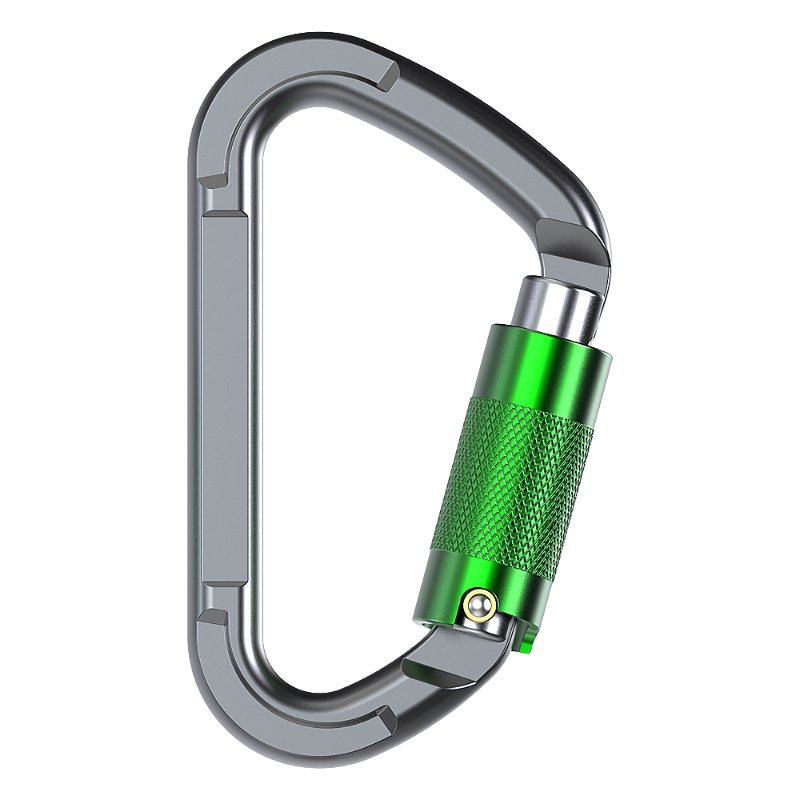 Mountaineering Buckle Outdoor Mountaineering Climbing Equipment Wear resistant D-type Safety Hook Aluminum Alloy Automatic 3-section Main Lock