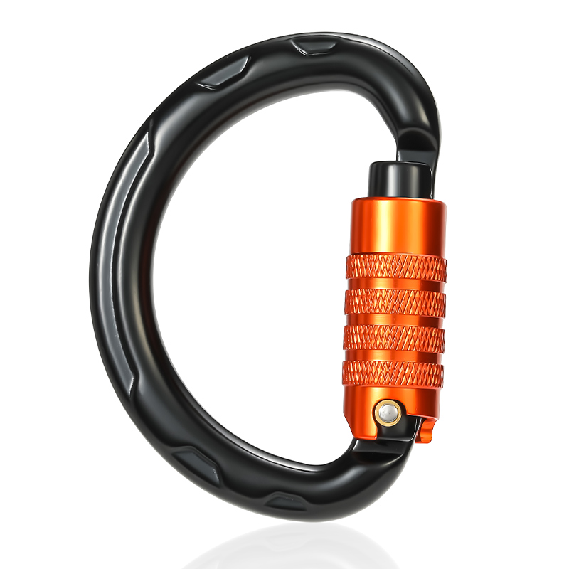 Mountaineering Buckle, Outdoor Climbing Equipment, Wear-Resistant Semi-Circular Safety Hook, Aluminum Alloy Automatic 3-Section Main Lock