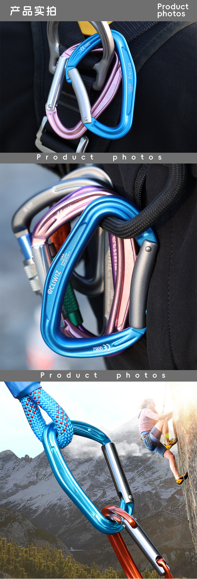 Mountaineering Buckle Outdoor Climbing Equipment Wear Resistant D-Type Safety Hook Aluminum Alloy Thread