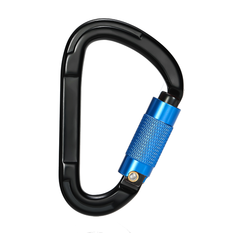 Mountaineering Buckle Outdoor Climbing Equipment Wear Resistant Pear Shaped Automatic Lock Safety Hook Aluminum Alloy Automatic 2-Stage Main Lock