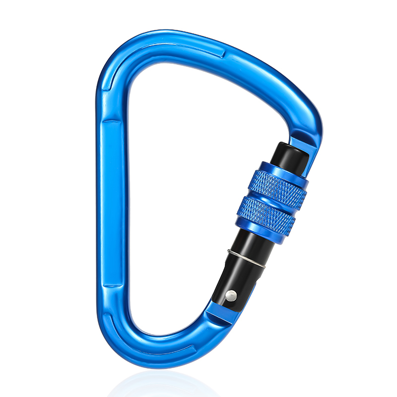 Mountaineering Buckle Outdoor Climbing Equipment Wear Resistant Pear Shaped Safety Hook Aluminum Alloy Threaded Main Lock